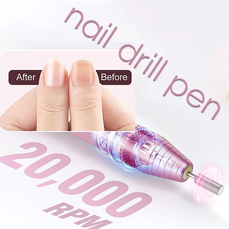 New 12v nail polish pen nail remover electromechanical grinding machine USB Portable E File