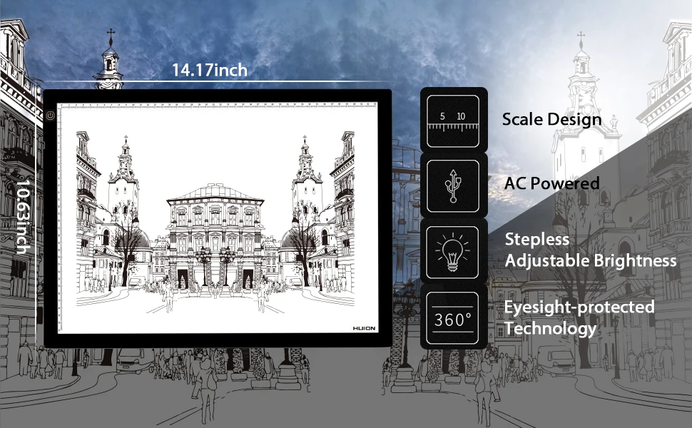 Huion L4S ultra-thin scale acrylic tracking board drawing tablets LED flexible tracing light pad