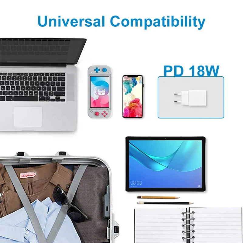  QIHANG OEM ODM Супер Быстрый Настенный USB C адаптер Type-c QC 3 0 18 Вт 20 Pd Зарядное устройство Usb для 1 телефона 12 pro