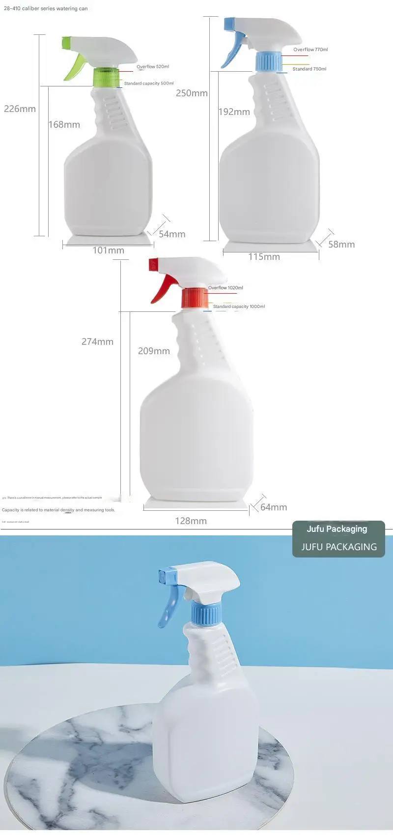 Minimalist Plastic Hdpe 500ml 750ml 1000ml 1 Liter clear White Liquid Detergent Bottle Trigger Spray
