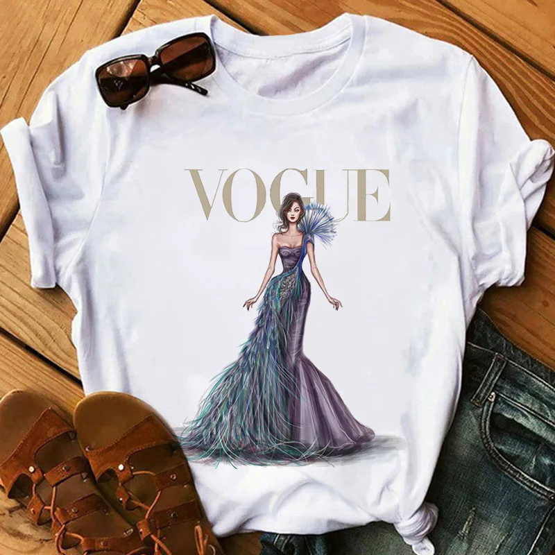 Fashion Casual White T-Shirt Printed Pattern Customizable Made Knitted Spandex Fabric Sizes XL XXL 3XL Available T-Shirt