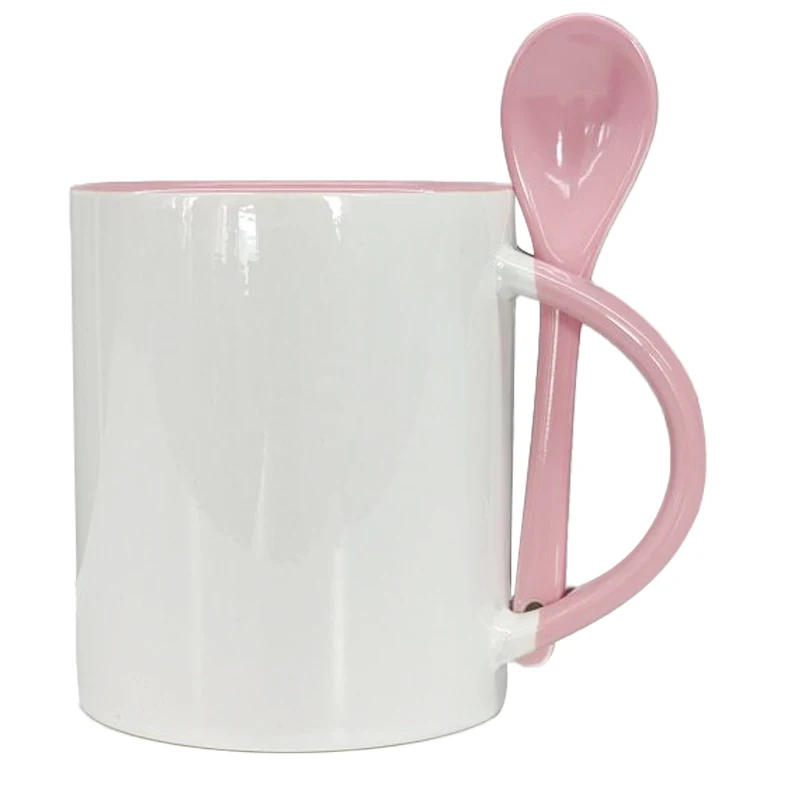 Fast Delivery Excellent  Customize Tea Mug  Sublimation Tumblers Ceramic Mug With Spoon