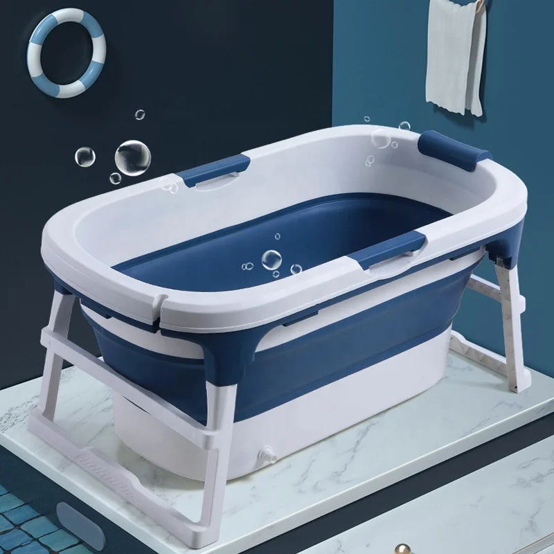1.12m Folding Bathtub For Adult Two Children Bath Bucket Large Bath Tub Household Adult Multifunctional Stable Bathtub