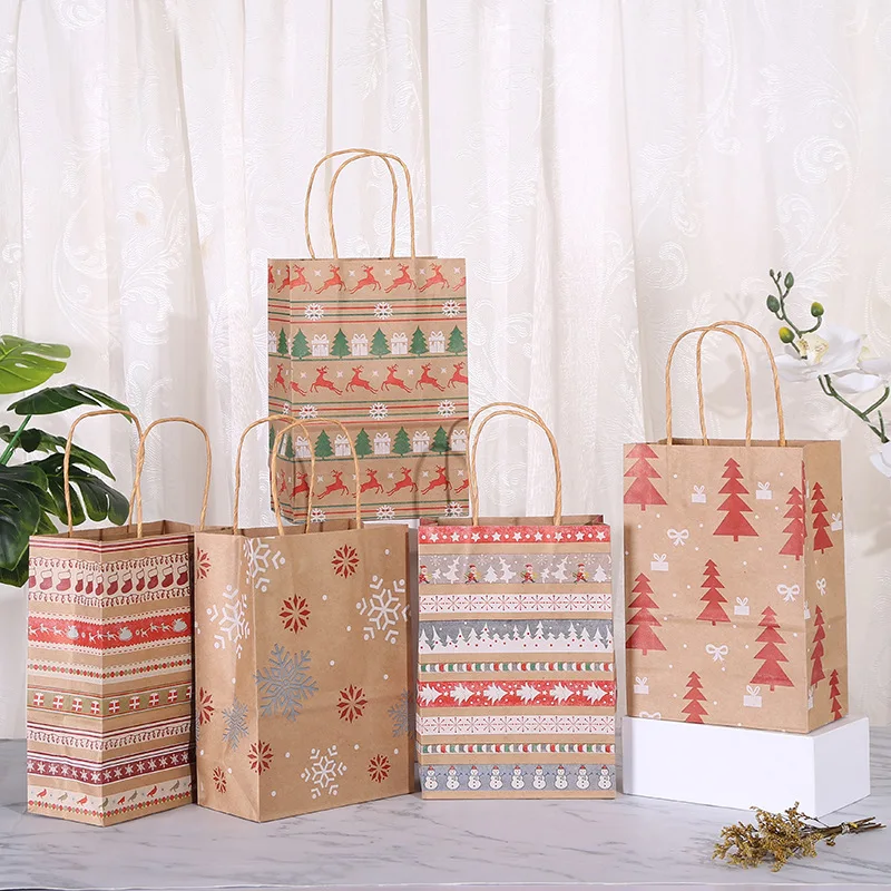 Ruizhuo Packaging Paper Gift Bags Luxury Christmas Packing Bag Shopping Paper Bag With Your Own Logo Holiday Treat Box