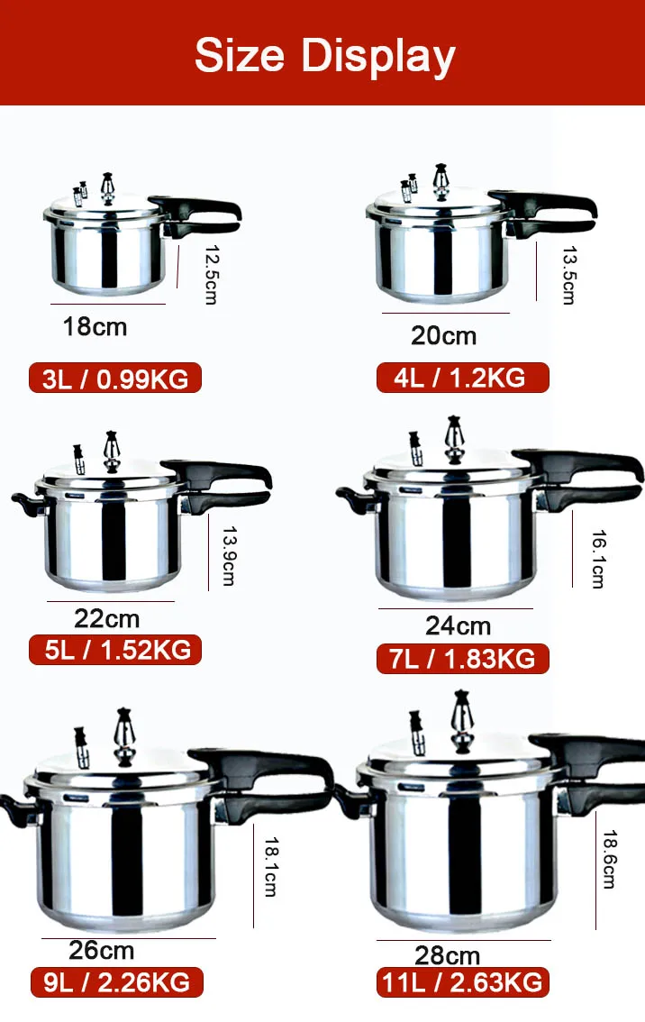 6L High Quality Factory OEM  Safety Commercial Aluminum Pressure Cookers