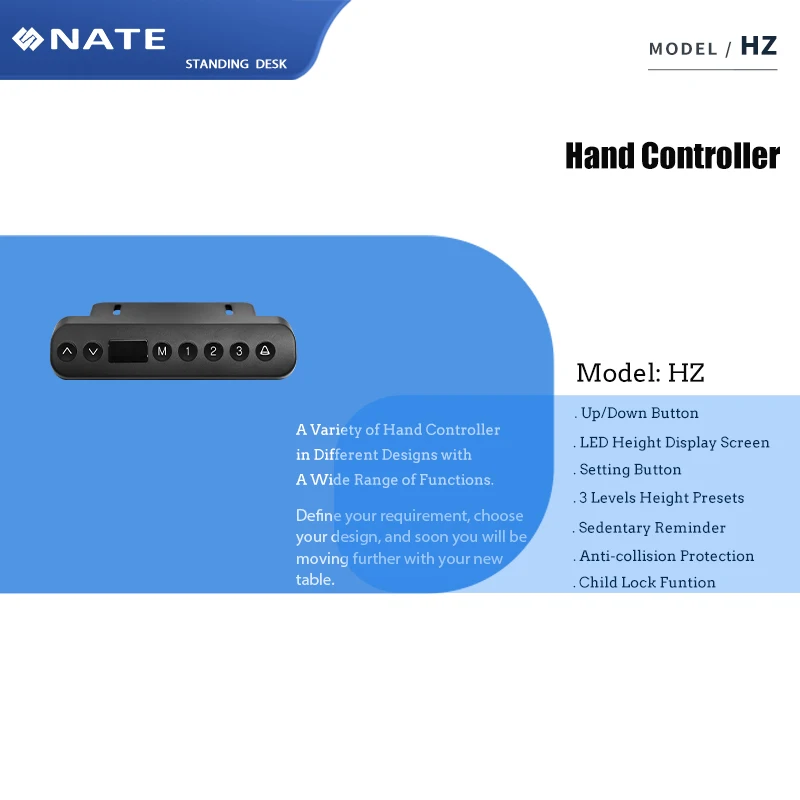HK Hand Control Of Height Adjustable Standing Desk Accessory Electric Hand Controller for Home Office Metal Table