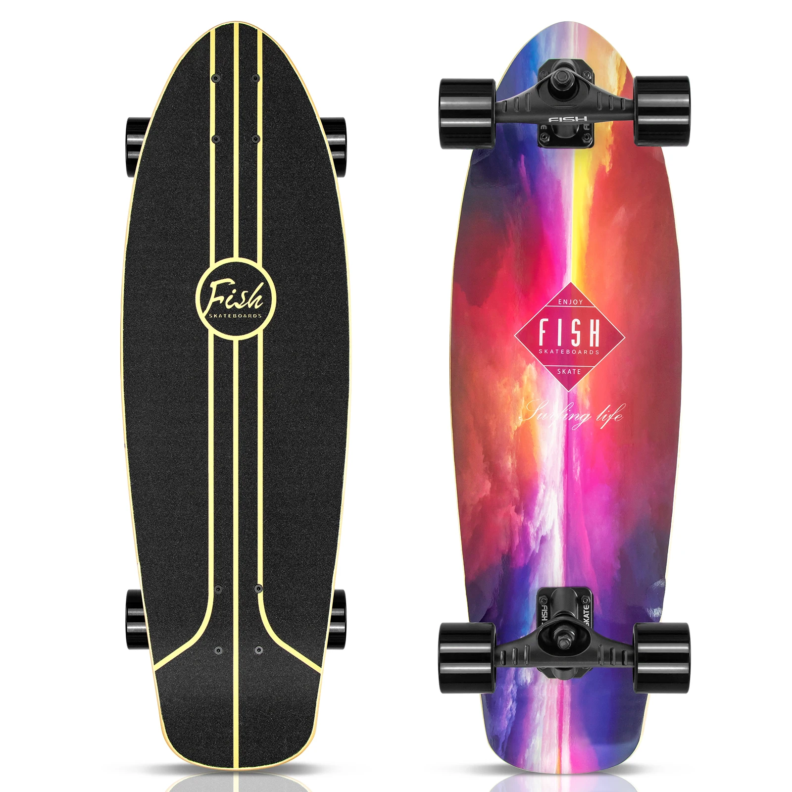 Surf Skateboard 100% All Canadian Maple Land Surf Skateboard Four-wheels Skateboard Type Drift Board