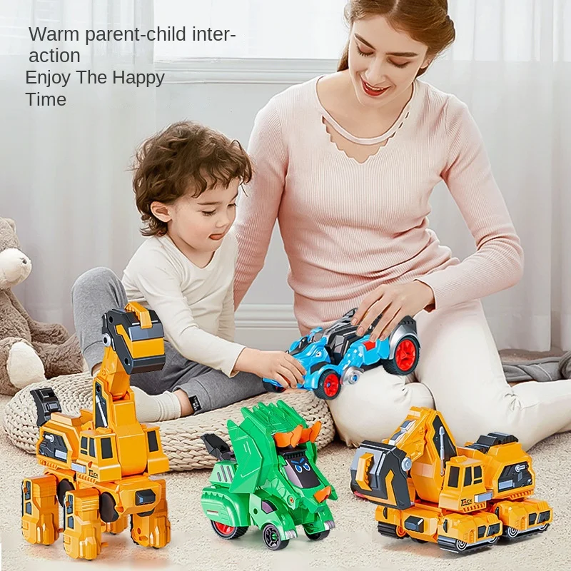Inertial Cross-Border Impact Transformation Model Plastic Dinosaur Toy with Collision Deformation for Unisex Wholesale Car Type