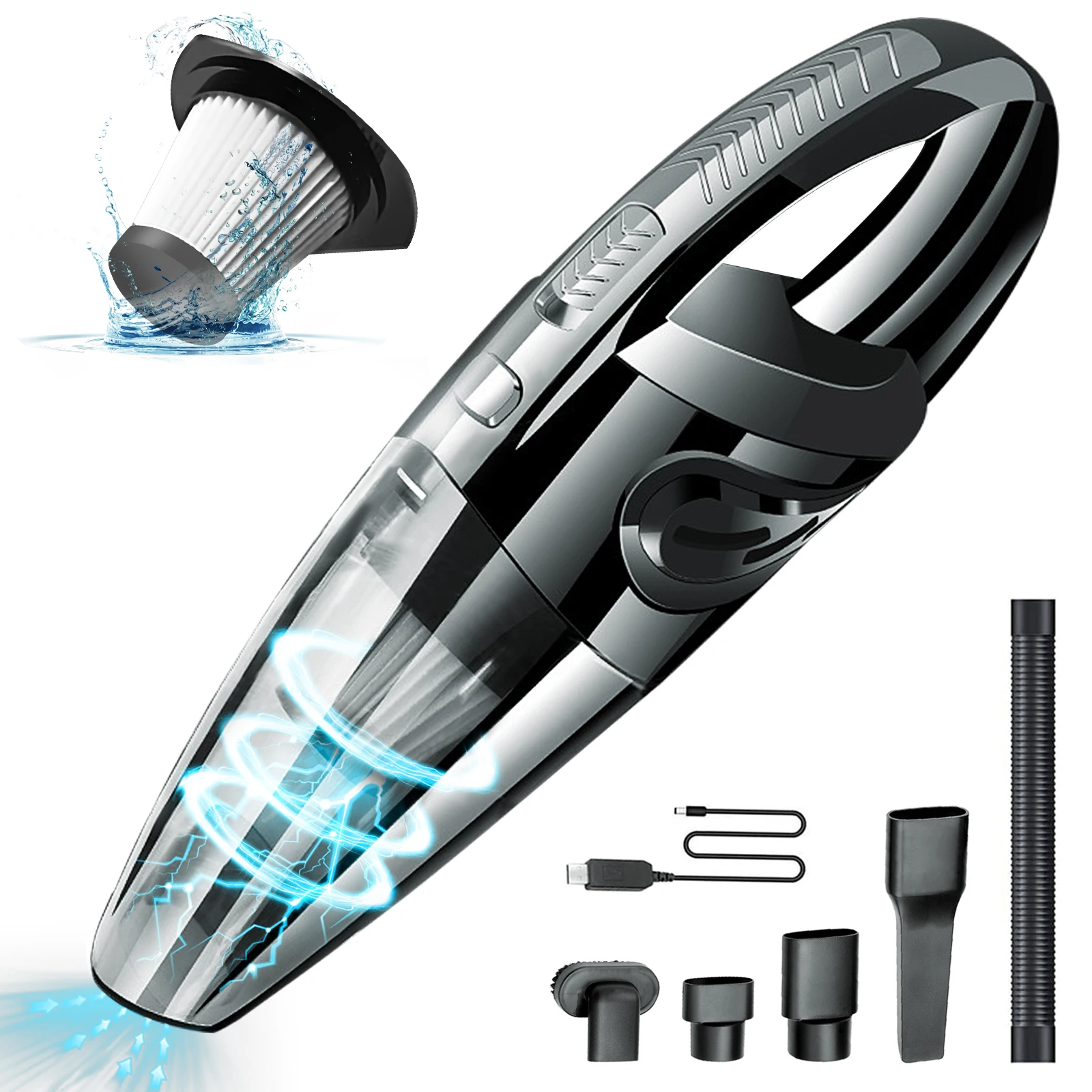 Big Suciton 4 In 1 12v 7.4v Mini Rechargeable Wireless Handheld Portable Car Vacuum Cleaners