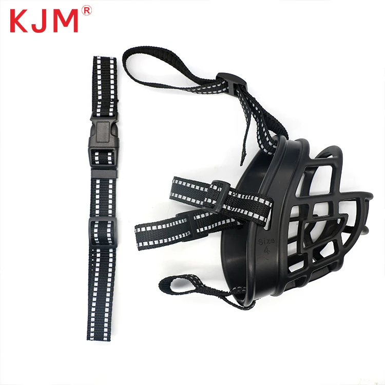 KJM Manufacturer free sample pet products dog mask adjustable leash anti-bite pet training dog muzzle high quality