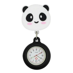 Panda Novel Design Pocket FOB Watches Pin Clip Breast Brooch Nursing Quartz Watch