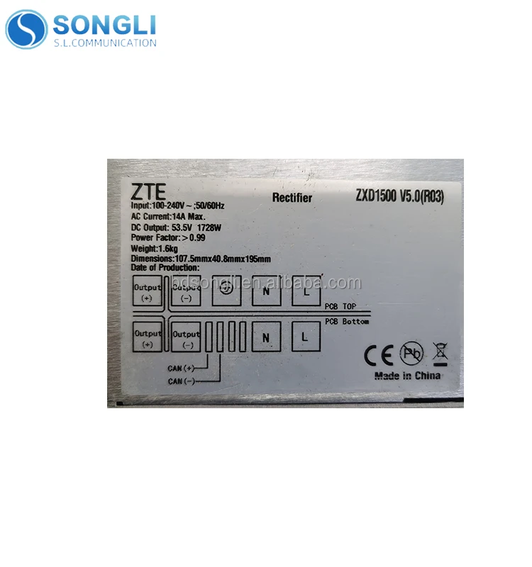 ZXD1500 V5.0 1728 Вт 48 В 30 А выпрямитель мощности для волоконно-оптического оборудования