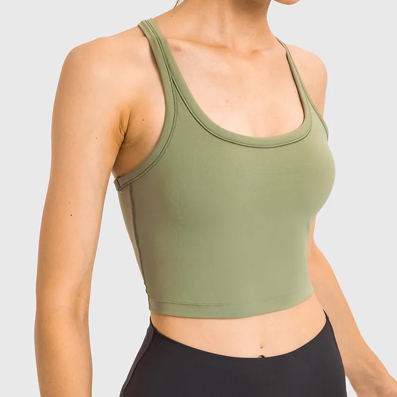 Workout Tank Tops For Women Slim U-neck I-shaped Back Fitness Running Yoga Clothes Sports Yoga Vest