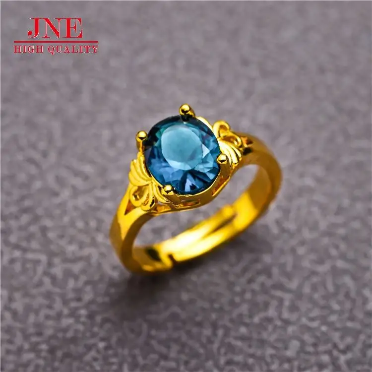 Fashion New Ring red zirconium brass gold-plated accessories  placer gold jewelry for girlfriend one piece dropshipping