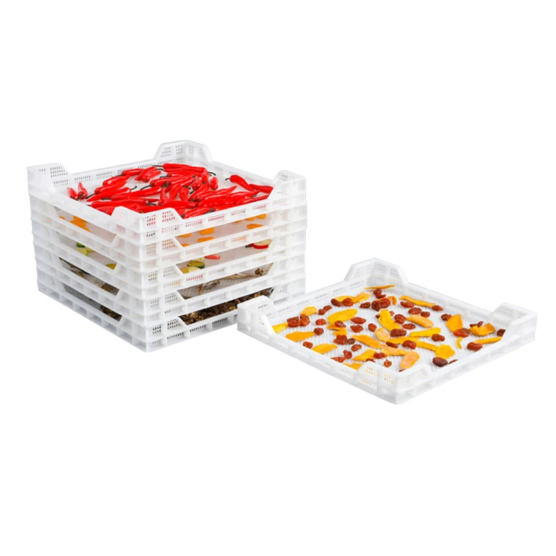 Manufacture Cheap Price Hdpe Food Grade Stackable Plastic Drying Tray For Dehydration Fruits / Vegetables Seafood /Fish