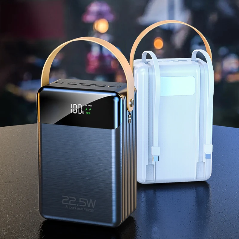 Светодиодный цифровой дисплей 80000 мАч портативное зарядное устройство большой емкости для мобильных устройств 6 полимерный Powerbank с линией рекламный подарок