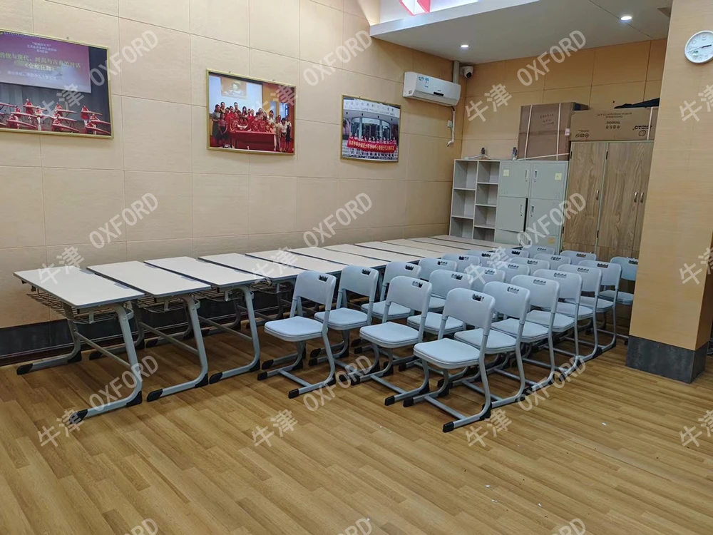 Environmentally friendly and durable school double desk school set