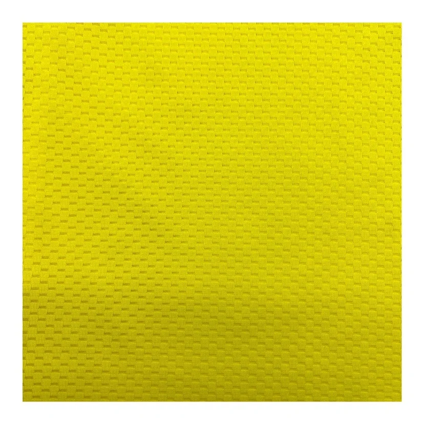 100% polyester warp knitted yellow knit mesh  sweat free fabric for all season Sports apparel