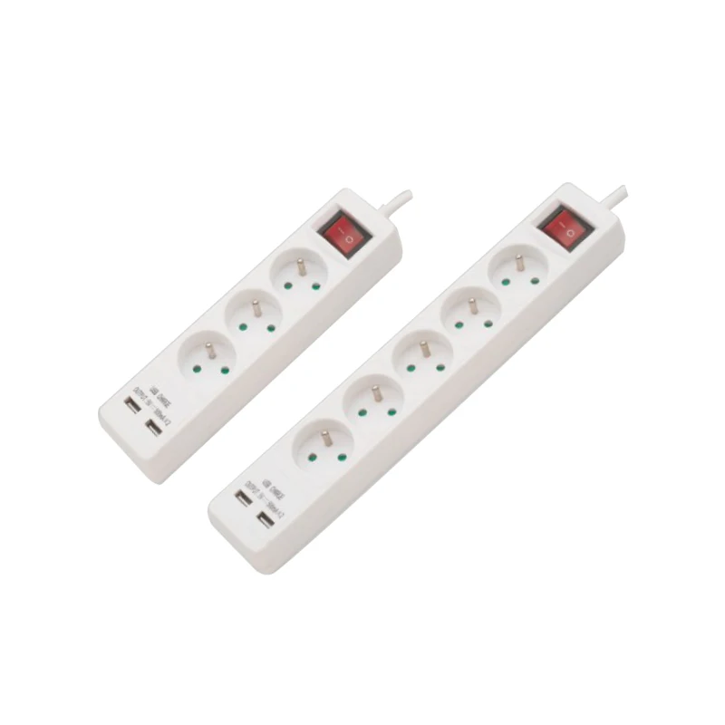 Multifunctional French socket 7 Ways Electric power supply socket strip With Extension Cord