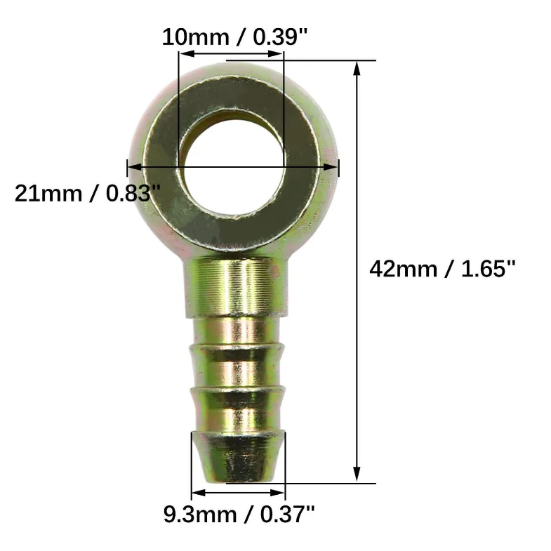 8mm ID Hose Barb 10mm Banjo Fitting Fuel Line Connector for Car
