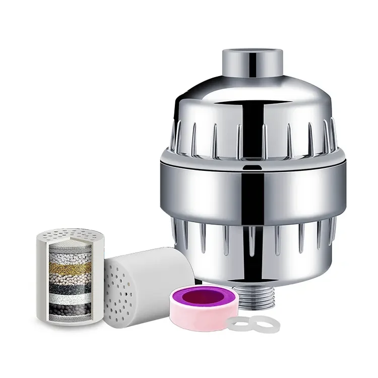 Brass Hand Mineral Led Head Althy Vitamin C Revitalizing Water Blu Filtered Beads 15 Stage Shower Filter