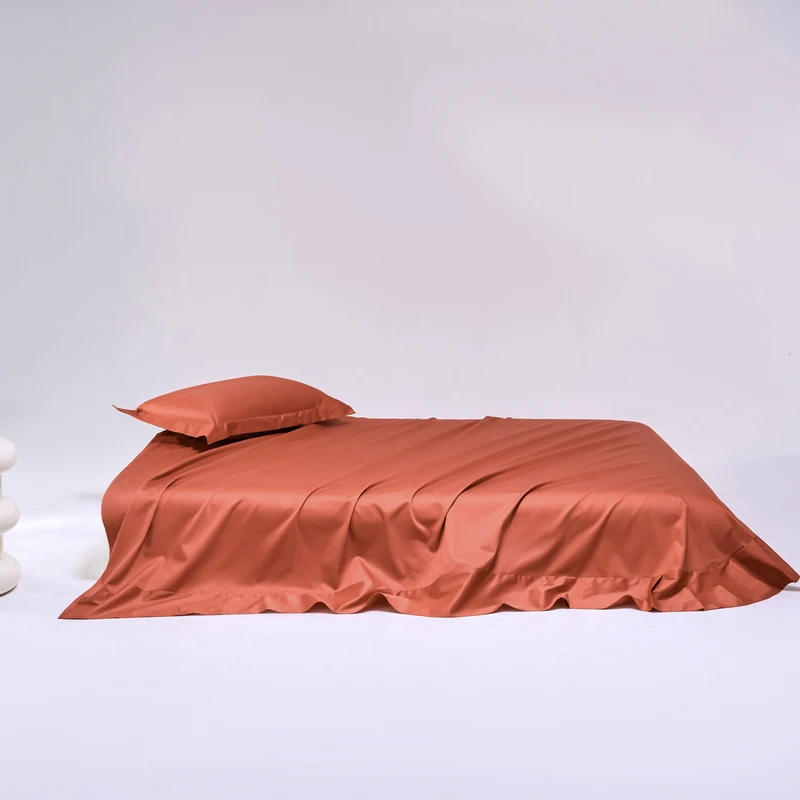 High Quality Bedding Sheet Set 100s Long Staple Cotton Bed Linens 3pcs Top Sheet + Pillowcase Home Hotel  Silky Bedclothes