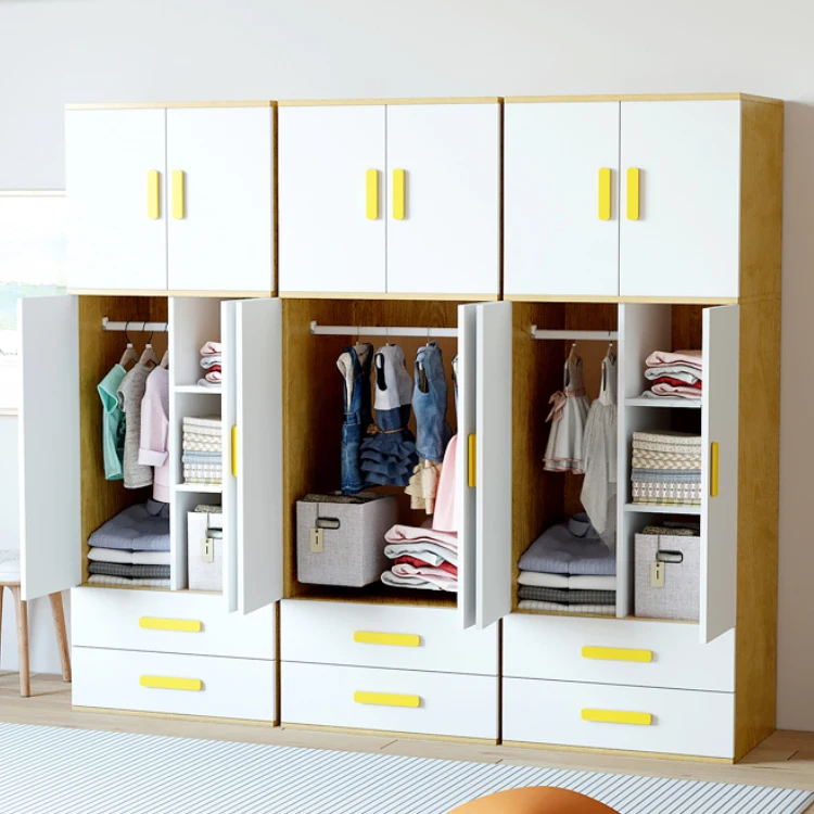 Cube bedroom furniture set storage closet wooden kids wardrobe for babies