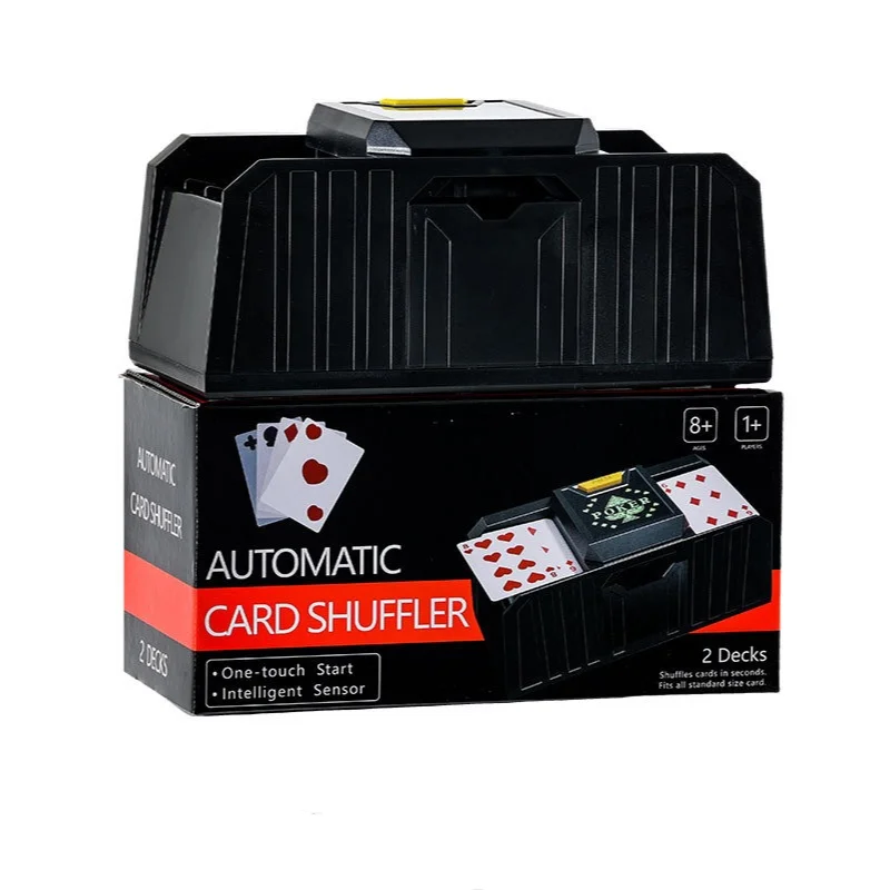 New Pattern Induction Models 2 Decks Low Noise Card Shuffler Rapid Shuffling Automatic Rechargeable Electric Shuffler
