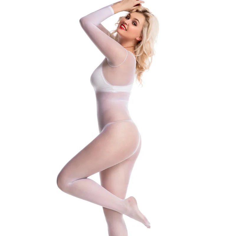 
costume ladies plus sized ultra sheer pantyhose full body stocking suit  (62412339038)