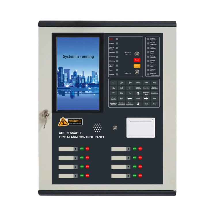 4 Loops Addressable Fire Alarm Control Panel 220V Fire Alarm Control Panels fire alarm system with battery