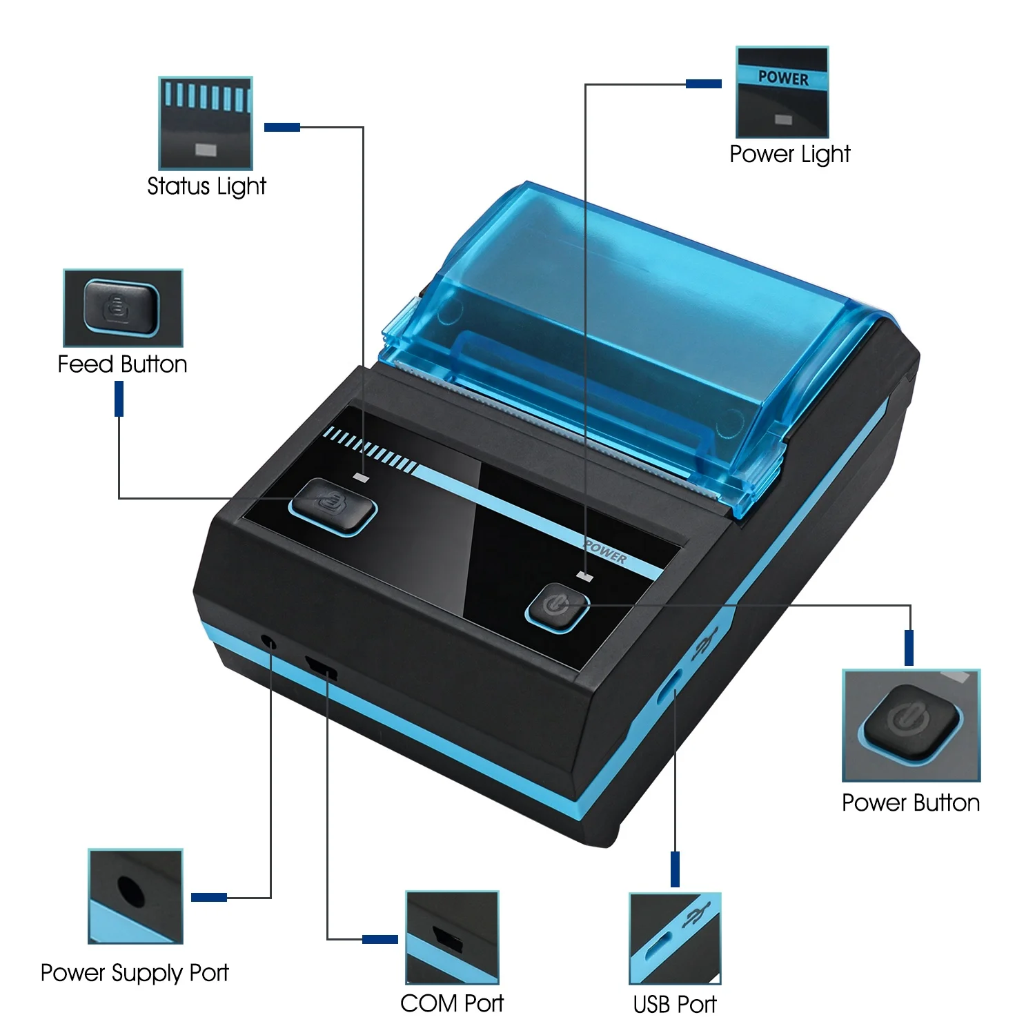 MHT-P5801 New arrival mini 58mm blue tooth handheld thermal receipt printer thermal mini pos receipt printer