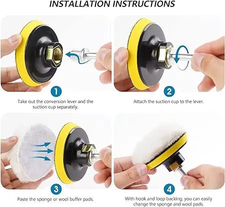 22pcs-set 42sets-carton3-Inch 80mm Car Foam Drill Polishing Pad Kit 3-Inch Buffing Sponge Pads Kit 22pcs Polishing Pads Kit