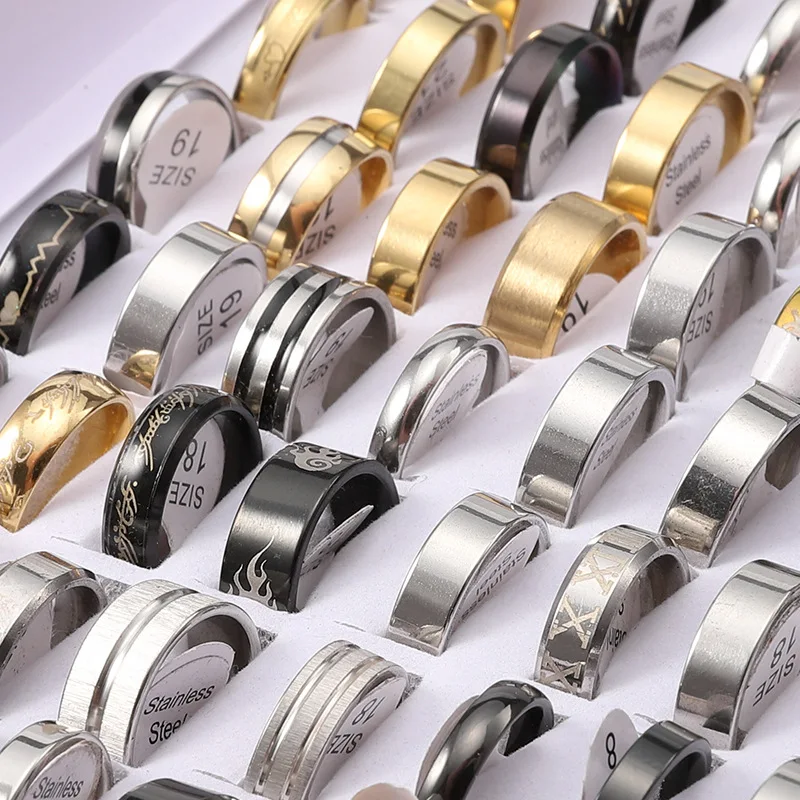 2024 Promotional Discounts Mixed Batch Thick Titanium Steel Stainless Steel Ring for Men for Wedding and Party
