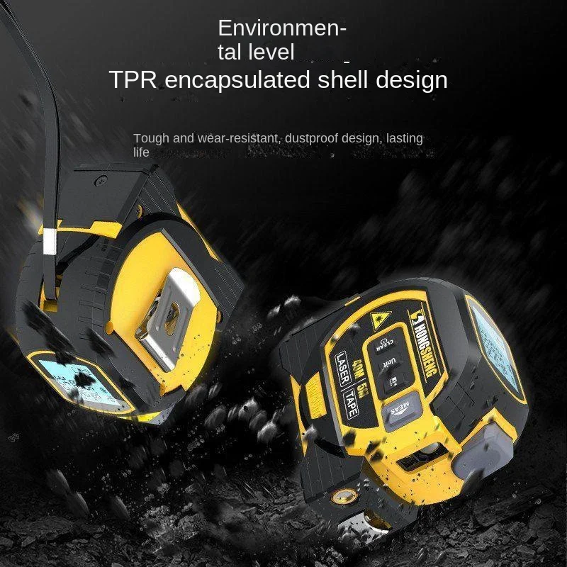 High Precision Three-in-One Electronic Tape Measure Infrared Range Finder Laser Measuring Ruler Durable Steel ABS PVC Plastic