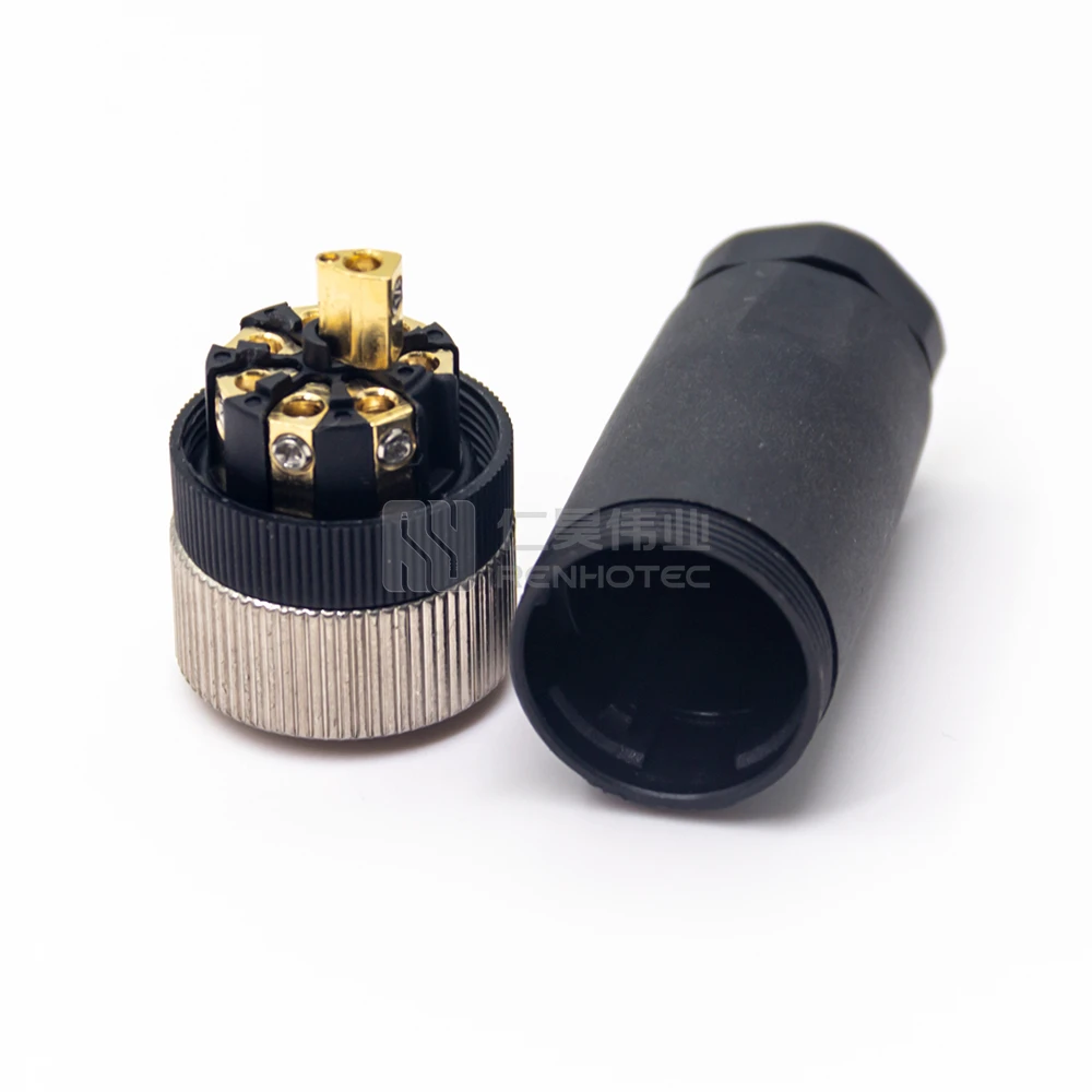 M12  8pin 8 Pin A Code Sensor Connector Female Plastic Straight Plug Field Wireable