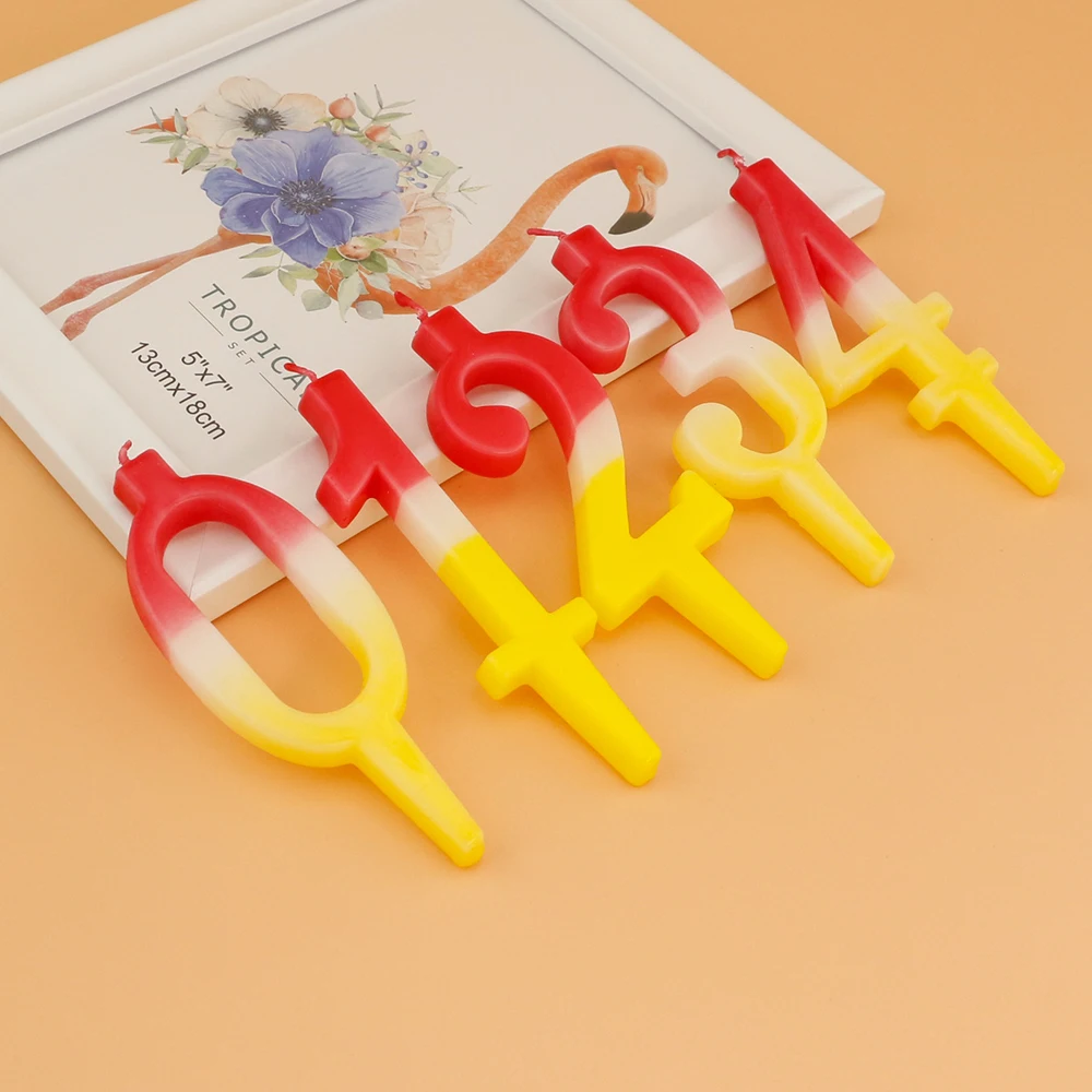 0-9 Creative Candles Number Happy Birthday Cake Topper Decoration Party Supplies