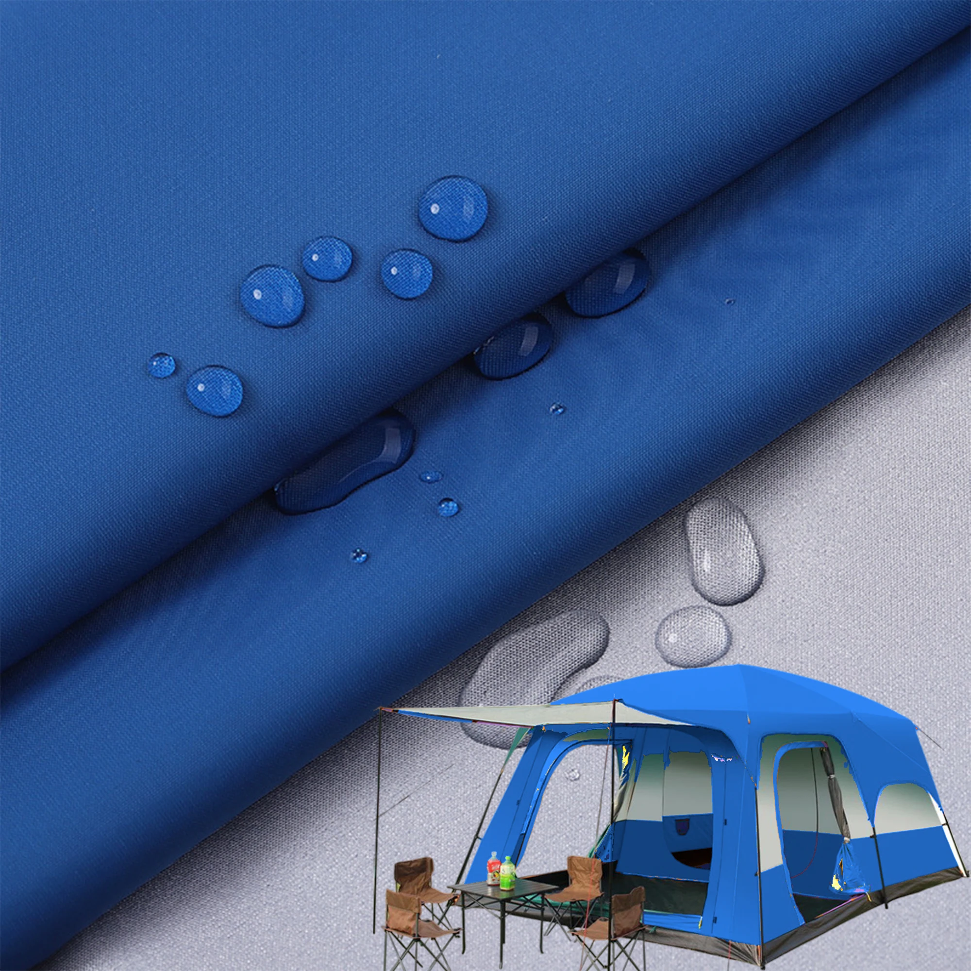 awning fabric for square foldable outdoor tent with silver coating fabric recycled plastic