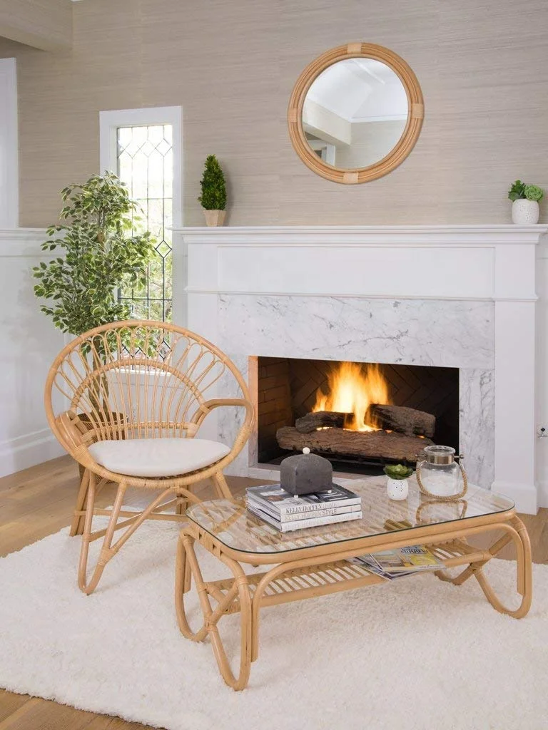 Hot Sale Adorable  Koubo  Nautical Decorative Wall Mirror in Rattan And Natural Color