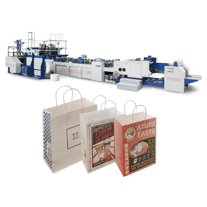 Automatic Square Bottom Sheet Feeding Paper Small Bag Making Machine for Shopping Bag ZB700S-250