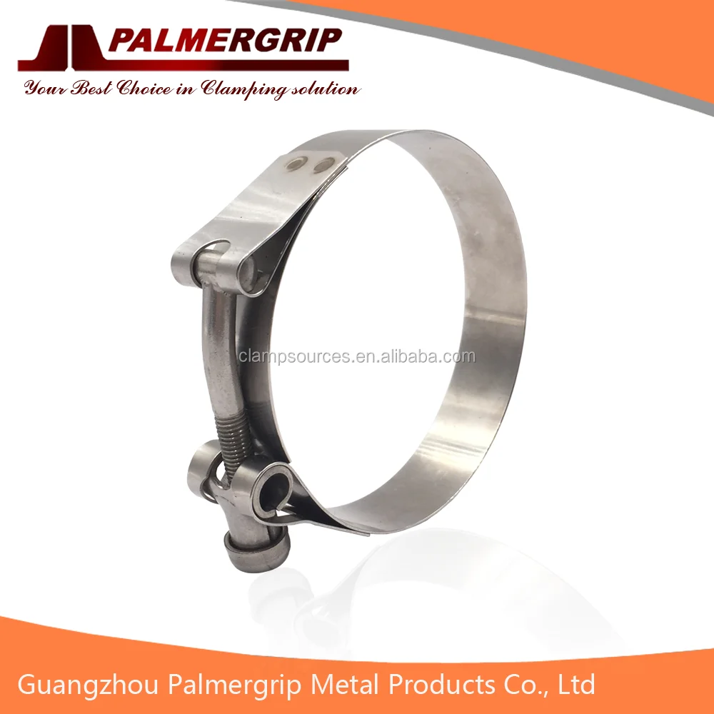 SS304 t bolt clamp zinc plated clamp round band edge 1.26-1.46 inch torque hose clamp