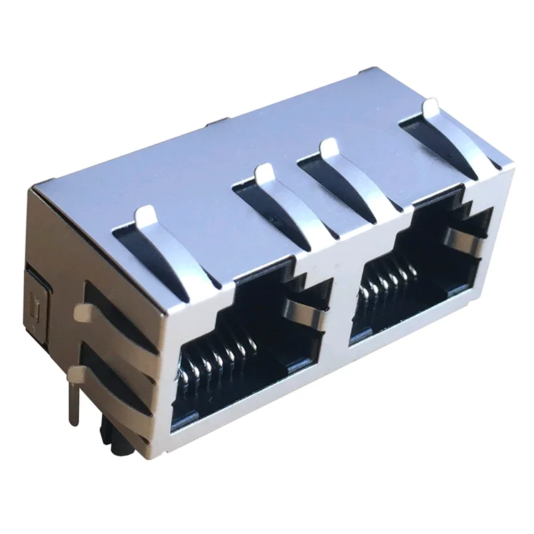 HCJT2-802SK Tab Up 1X2 порта 8P8C без магнитных светодиодов RJ45 разъем