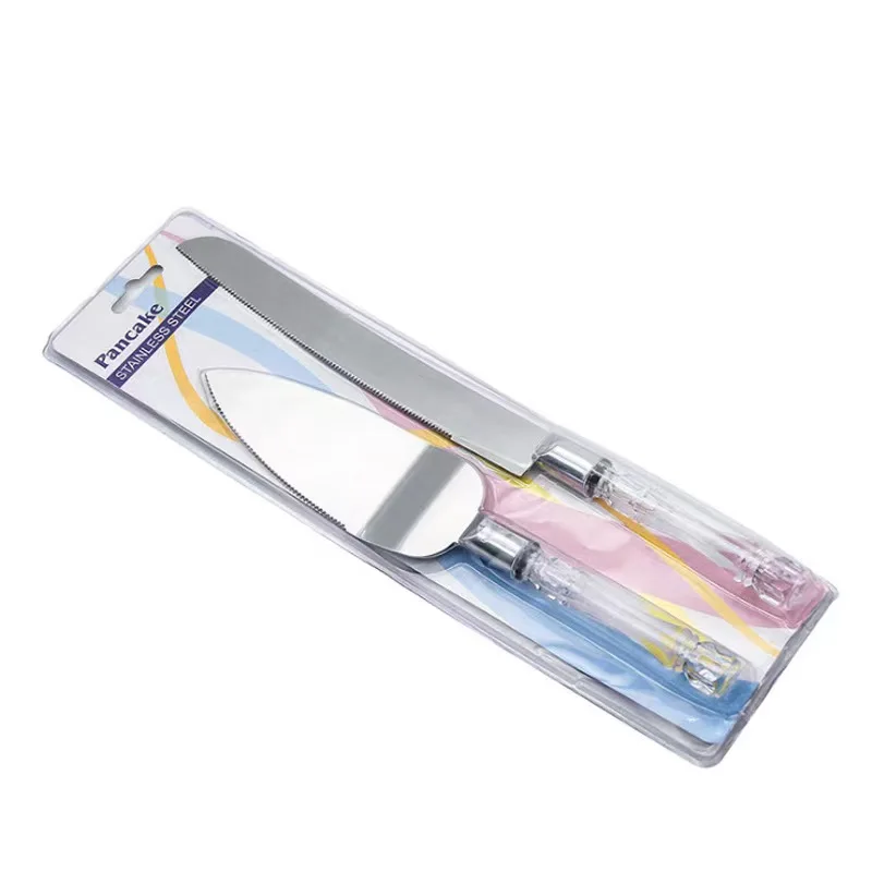 Wedding cake knife and bread Transparent crystal handle
