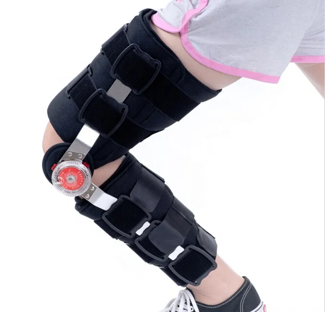 physiotherapy medical orthopedic knee supporter brace immobilizer apparatus equipment device for fracture with  hinge