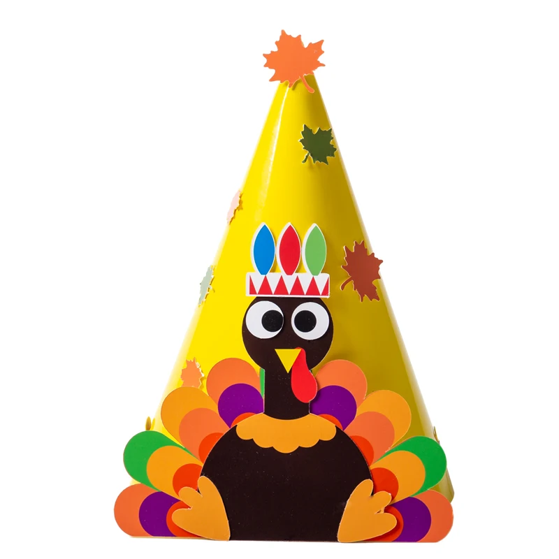 Thanksgiving hat handmade DIY making turkey hat Thanksgiving dress up performance activity supplies decoration homemade material