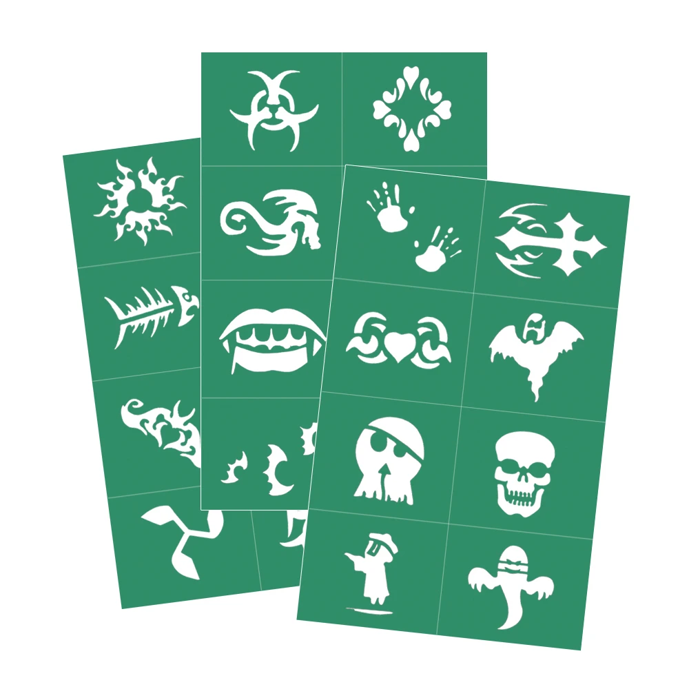 Заводская распродажа низкая цена пользовательские блестящие наклейки для татуировок трафареты хной с блестками