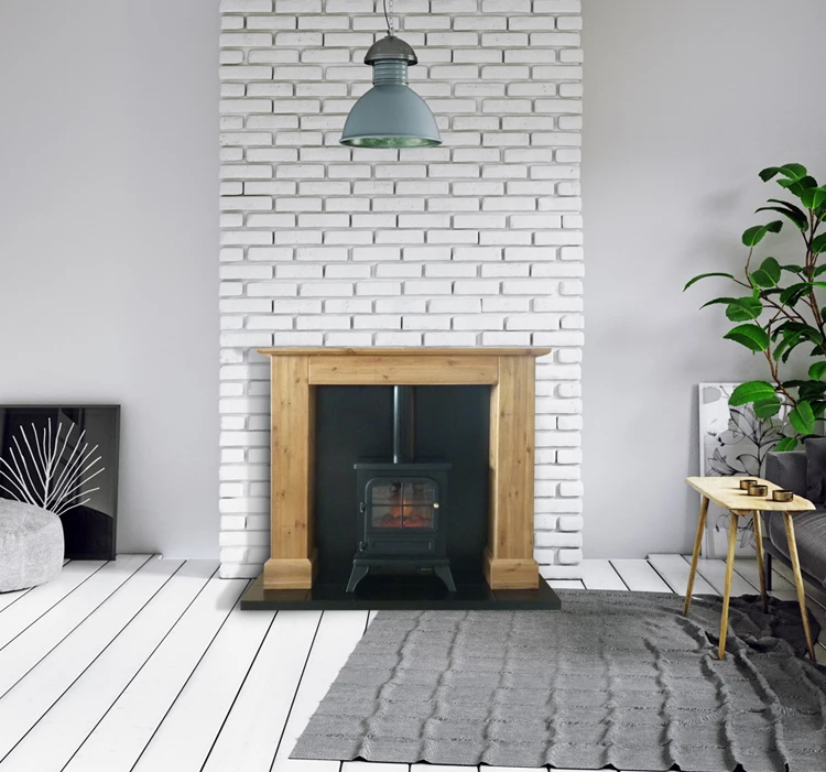 14 Inch Insert Wood Surround Electric Fireplaces Stoves Heater with Mantel