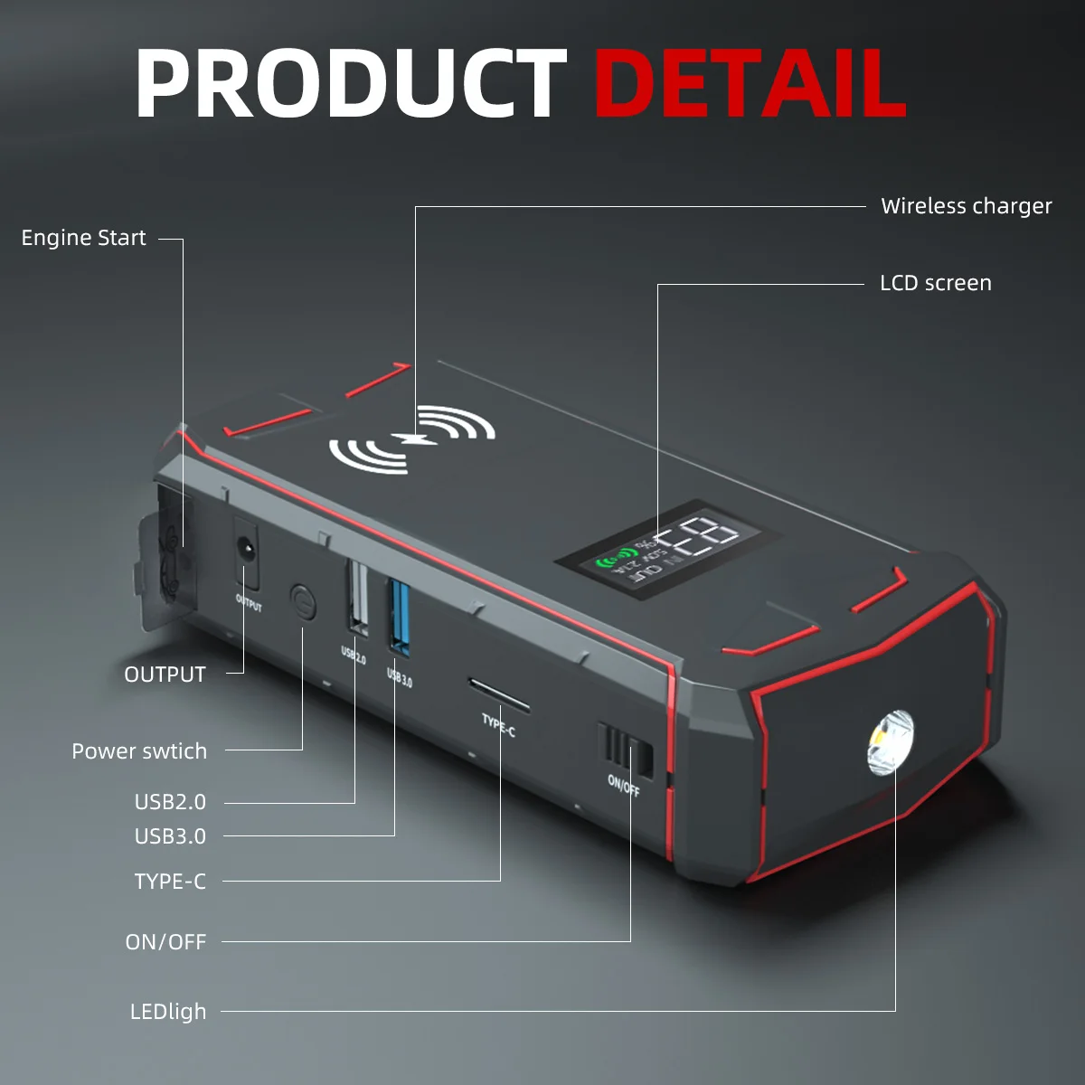 Portable 6V or 12V car battery charger Intelligent smart battery charger