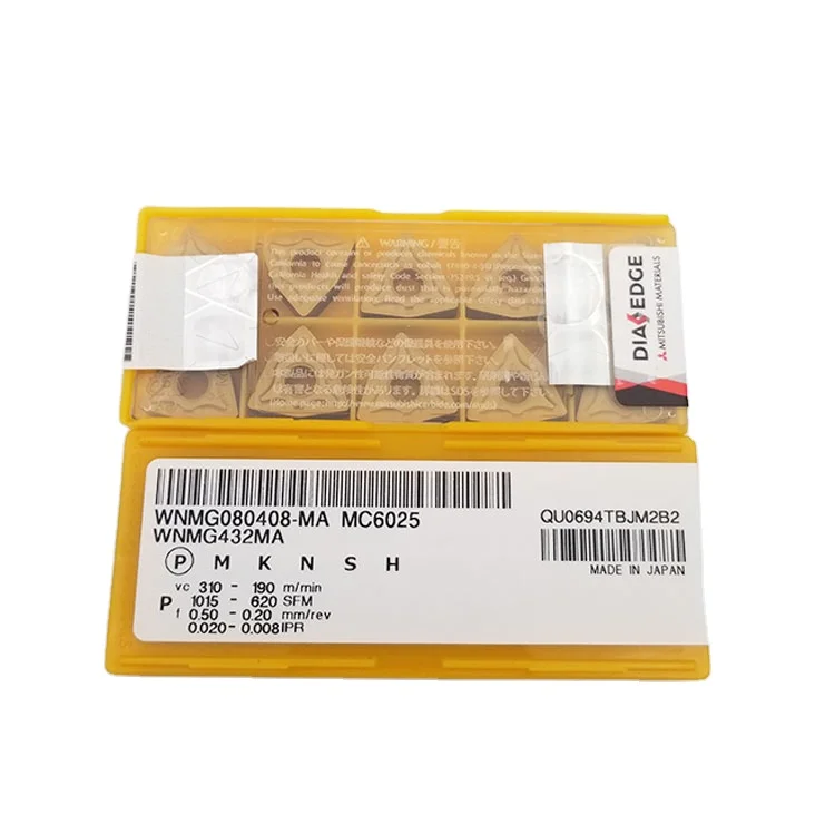 Высокая точность карбидная вставка Mitsubishi режущая пластина для токарной обработки WNMG080408-MA MC6025