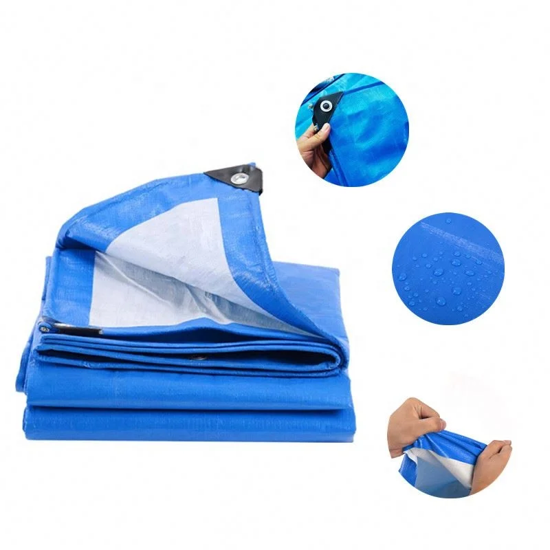 4X8 Polyethylene PE Block Colored Plastic Raw Material White And Blue PE Tarpaulin