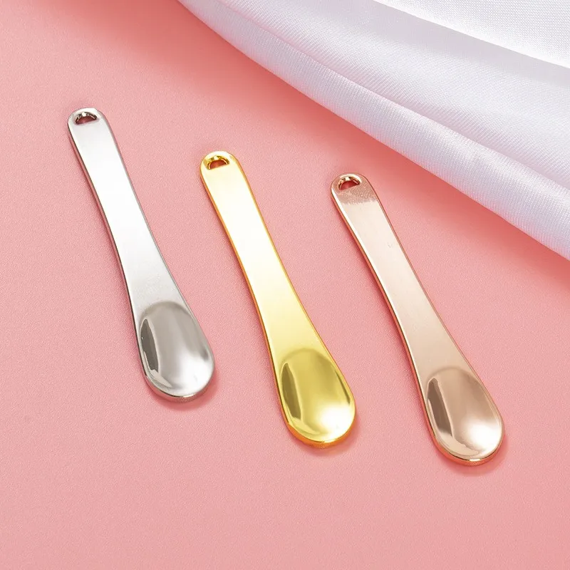 6cm Custom Logo Hot Selling Metal Skincare Scoop Spatula Spoon Cosmetic Applicator Cosmetic Eye Cream Massage